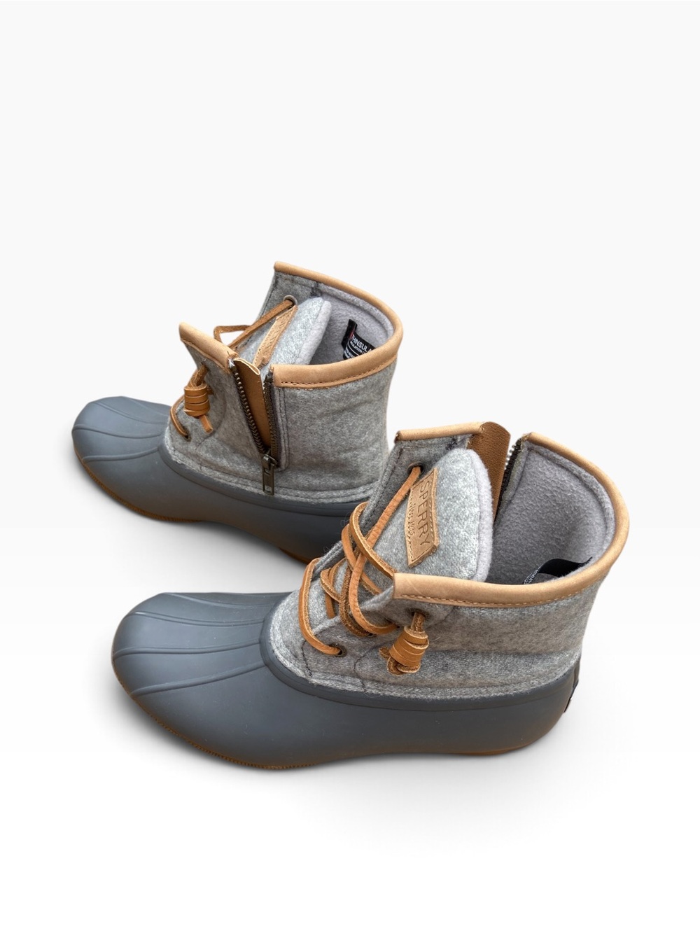 Sperry Duck Boots NWT Saltwater Gray Wool Duck Boots size 6 - Picture 2 of 10